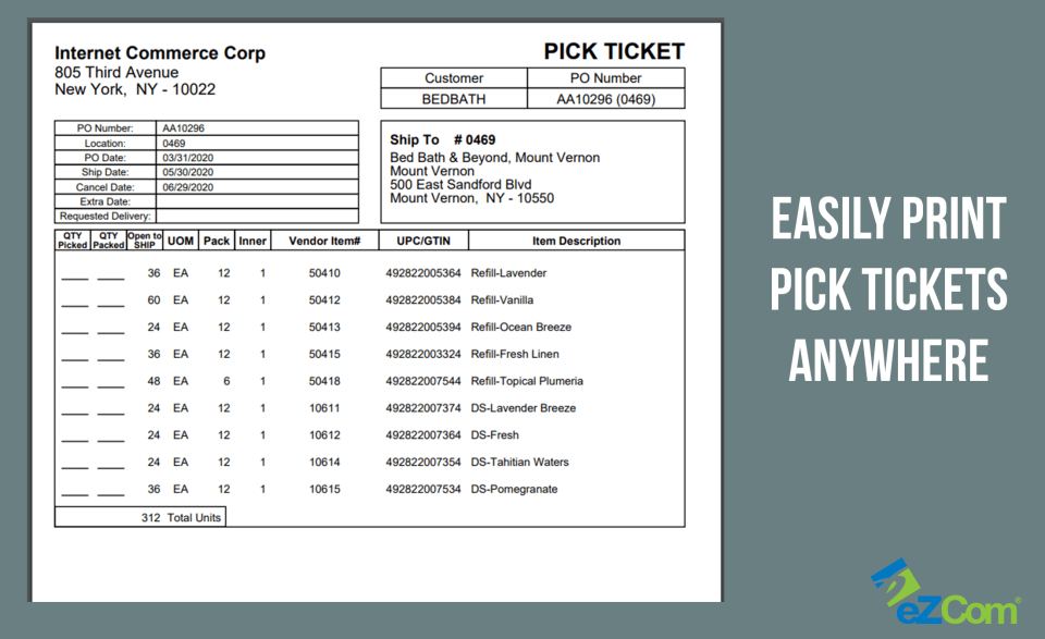 screenshot of eZCom EDI